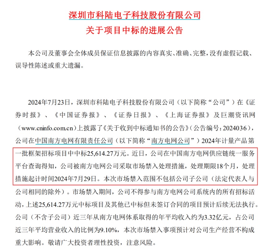 美的集团青睐的储能老兵科陆电子因何被南方电网拉黑？