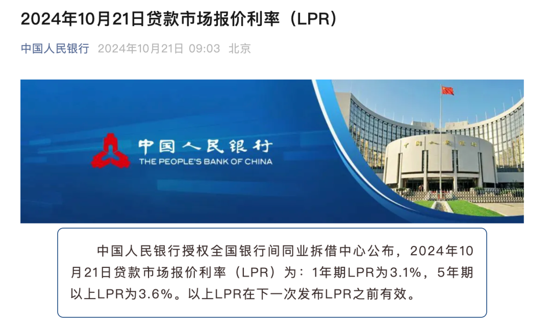 LPR 下降，房贷利息支出进一步节省，实体经济融资成本稳中有降