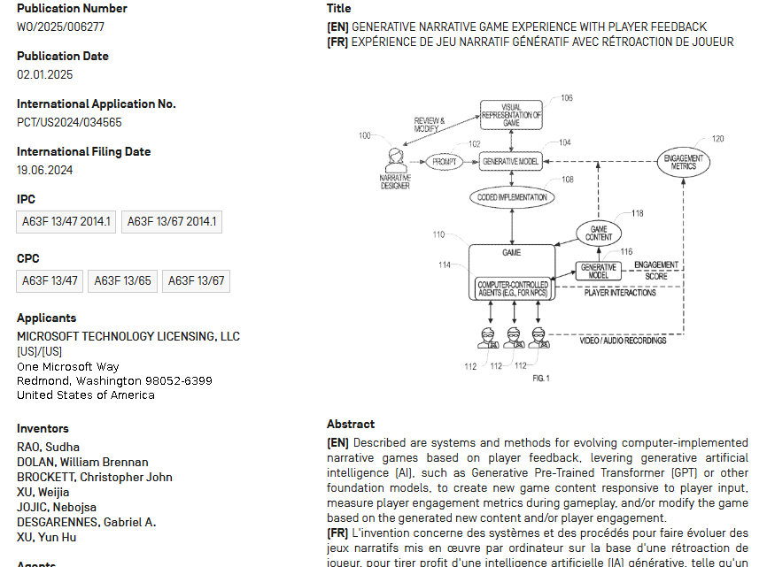 微软新专利：利用生成式AI技术为玩家打造个性化游戏体验